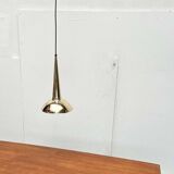 Danish mid-century brass cone pendant lamps, 1950s, set of 2.