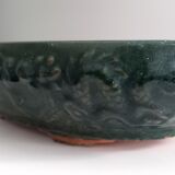 Pot à Bonzaï en grès émaillé vert