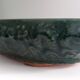 Bonsai pot in green glazed stoneware