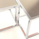 Pair of vintage cubic glass chrome metal side table with 1970 mirror glass tray