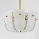 J.T. Kalmar Petite curved suspension basket, brass and glass, Austria, 1950s