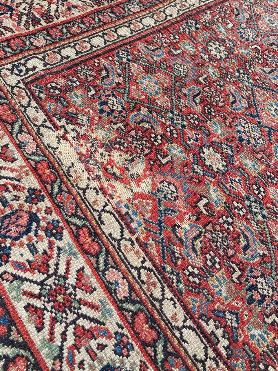Large old Kurdish Persian carpet Malayer in length 200x490 cm