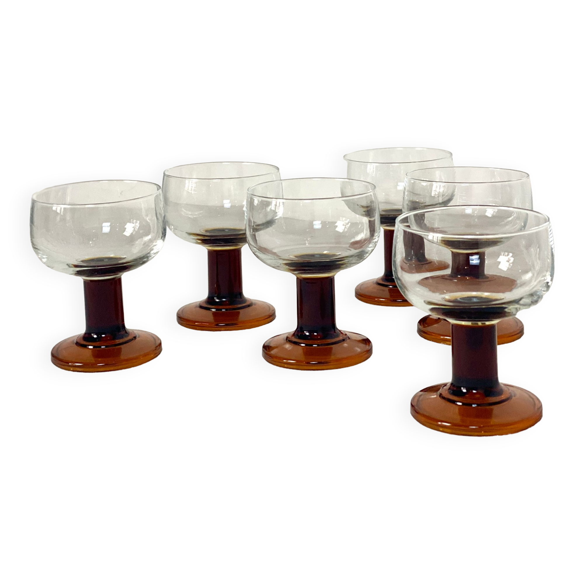 Lot de 6 verres vintage 70's