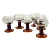 Lot de 6 verres vintage 70's