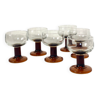 Lot de 6 verres vintage 70's