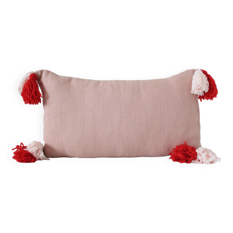 Coussin rectangulaire 100% Laine & Lin Rose