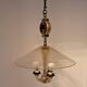 3-light chandelier in Murano glass and gilded brass, 1940.