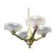 Art Deco chandelier, 4 arms of light, opalescent Ezan glasses