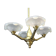 Art Deco chandelier, 4 arms of light, opalescent Ezan glasses
