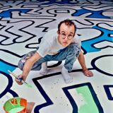 Keith Haring au Palladium - New-York 1985 Photo : Bernard Gotfryd