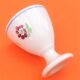 Duo de coquetiers  Porcelaine blanche à décor floral