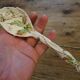 Old spoon with earthenware sauce with floral decoration Longchamp Sarreguemines
