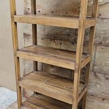 Ancien rack, étagère d'atelier en teck birman