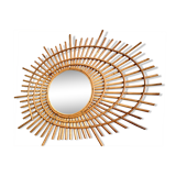 Sun mirror in rattan made in 1960