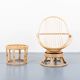 Fauteuil lounge avec table d'appoint vintage en bambou