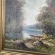 Landscape and boat painting Sign Henry XX 69 x 60