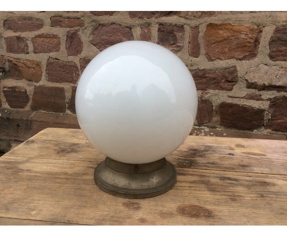 Lampe industrielle en verre 1950