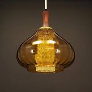 Lampe à suspension en verre, design danois, années 1970, production : Danemark