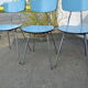 Lot of 4 chairs in blue formica