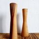 Scandinavian brutalist wooden candle holders