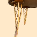 Bamboo and rattan table attributed to Audoux Minet