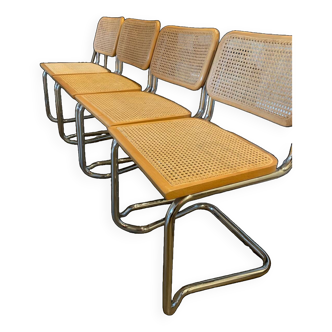 mid-century modern Cesca style  chairs Marcel Breuer