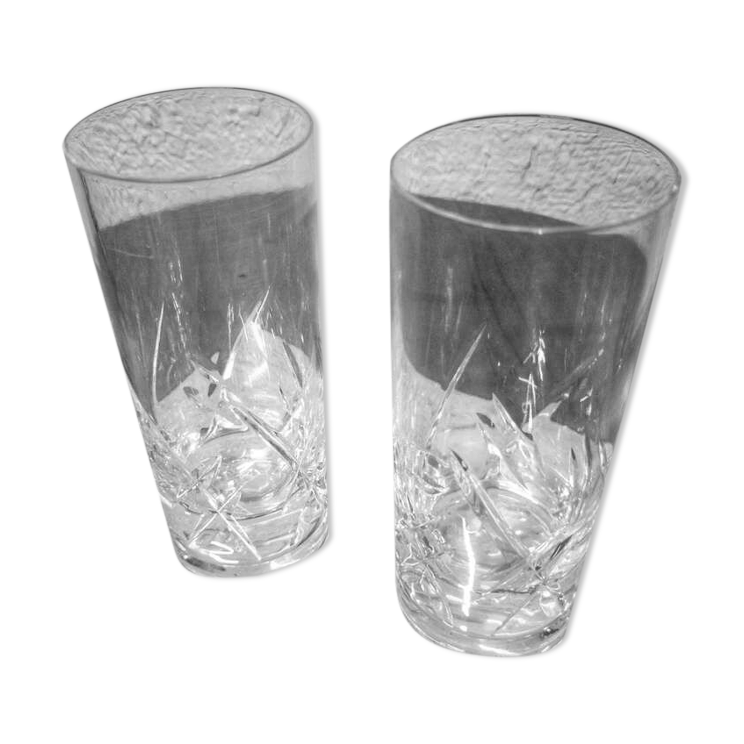 Duo of Crystal Long Drink Glasses