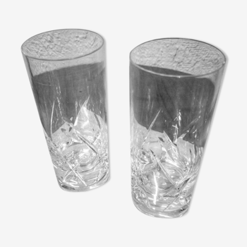 Duo of Crystal Long Drink Glasses