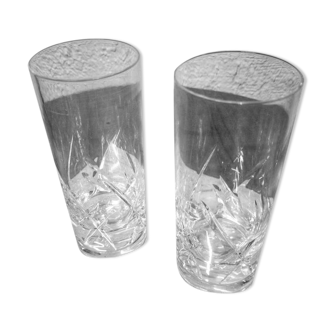Duo of Crystal Long Drink Glasses