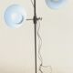Industrial-style floor lamp with two large adjustable removable spotlights
