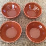 4 glazed terracotta bowls