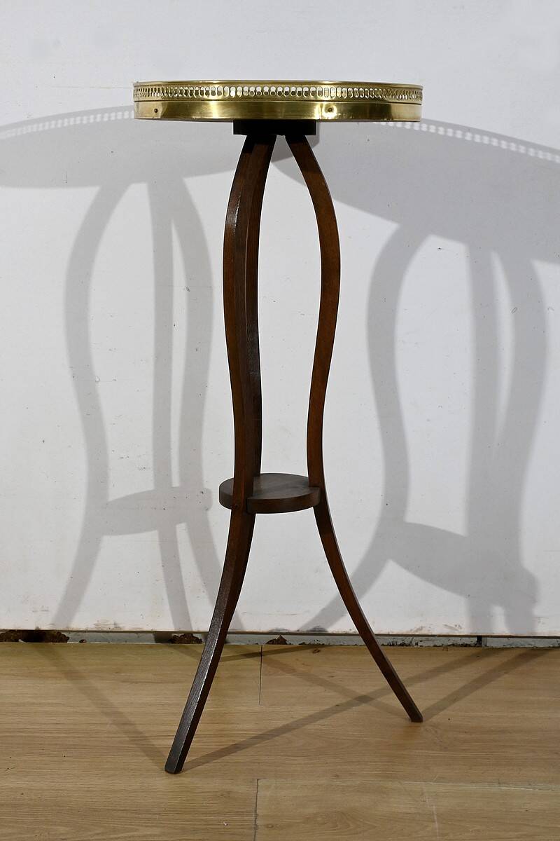 Small Mahogany Pedestal Table, Louis XVI Style – 1900