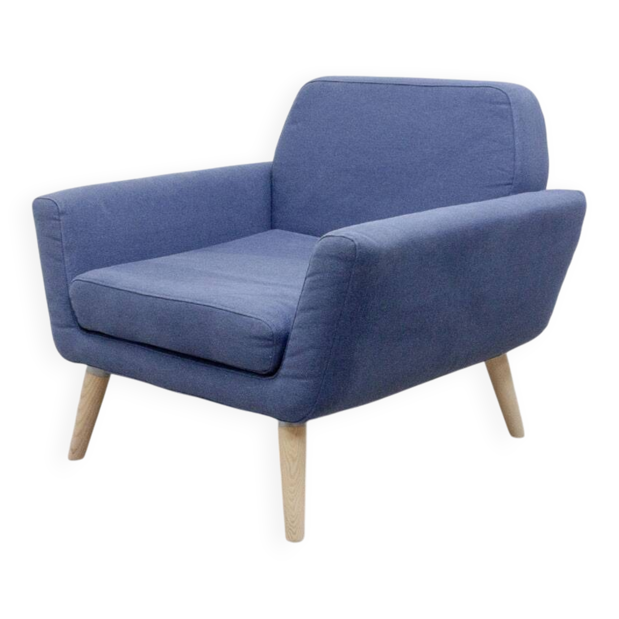 Softline scope armchair in blue fabric