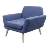 Softline scope armchair in blue fabric