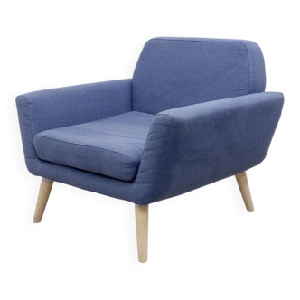 Softline scope armchair in blue fabric