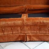 Orange velvet two-seat sofa