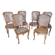 Lot de 6 chaises bois cannage