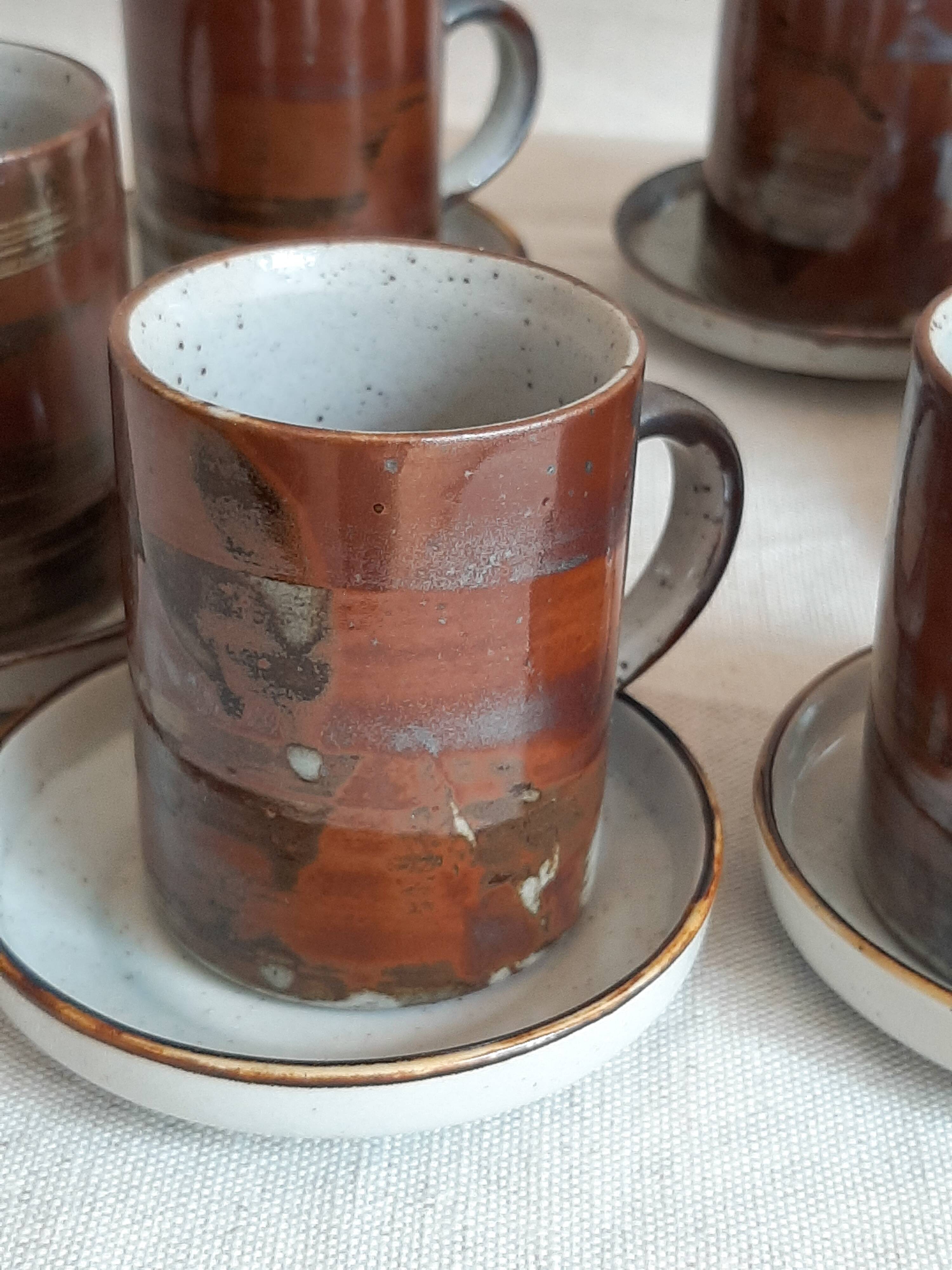 Vintage stoneware coffee mugs