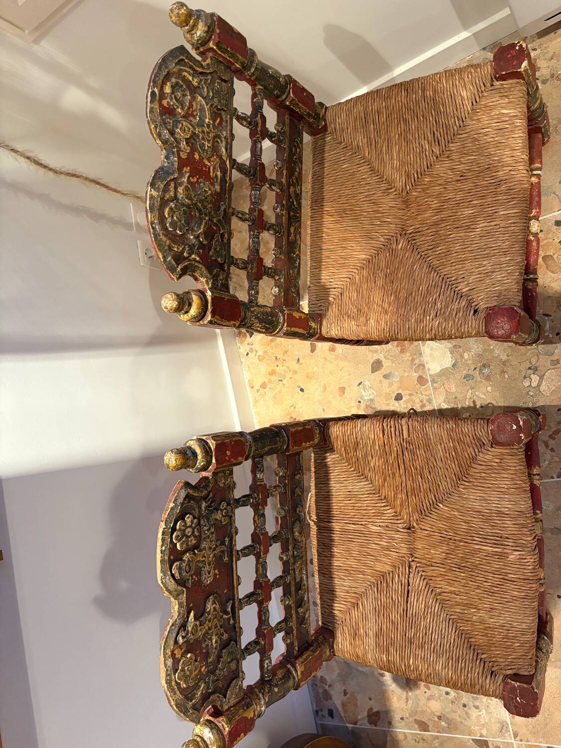 Set of 2 Spanish Armchairs from the 19th Century