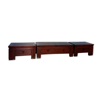Set of three Chinese coffee tables