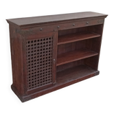 Buffet console avec étagère et porte grillagée