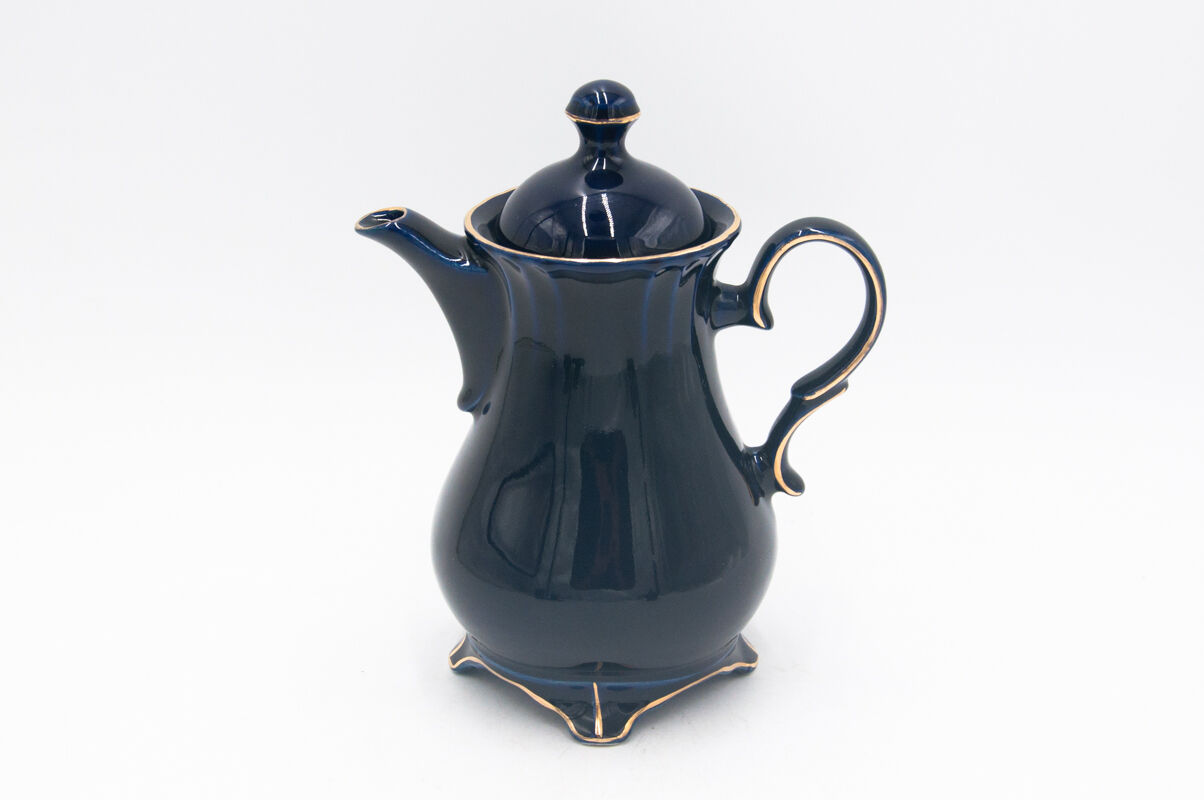 Coffee service, cobalt porcelite, Pruszków, 1960s
