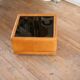 black leather and glass coffee table, vintage design