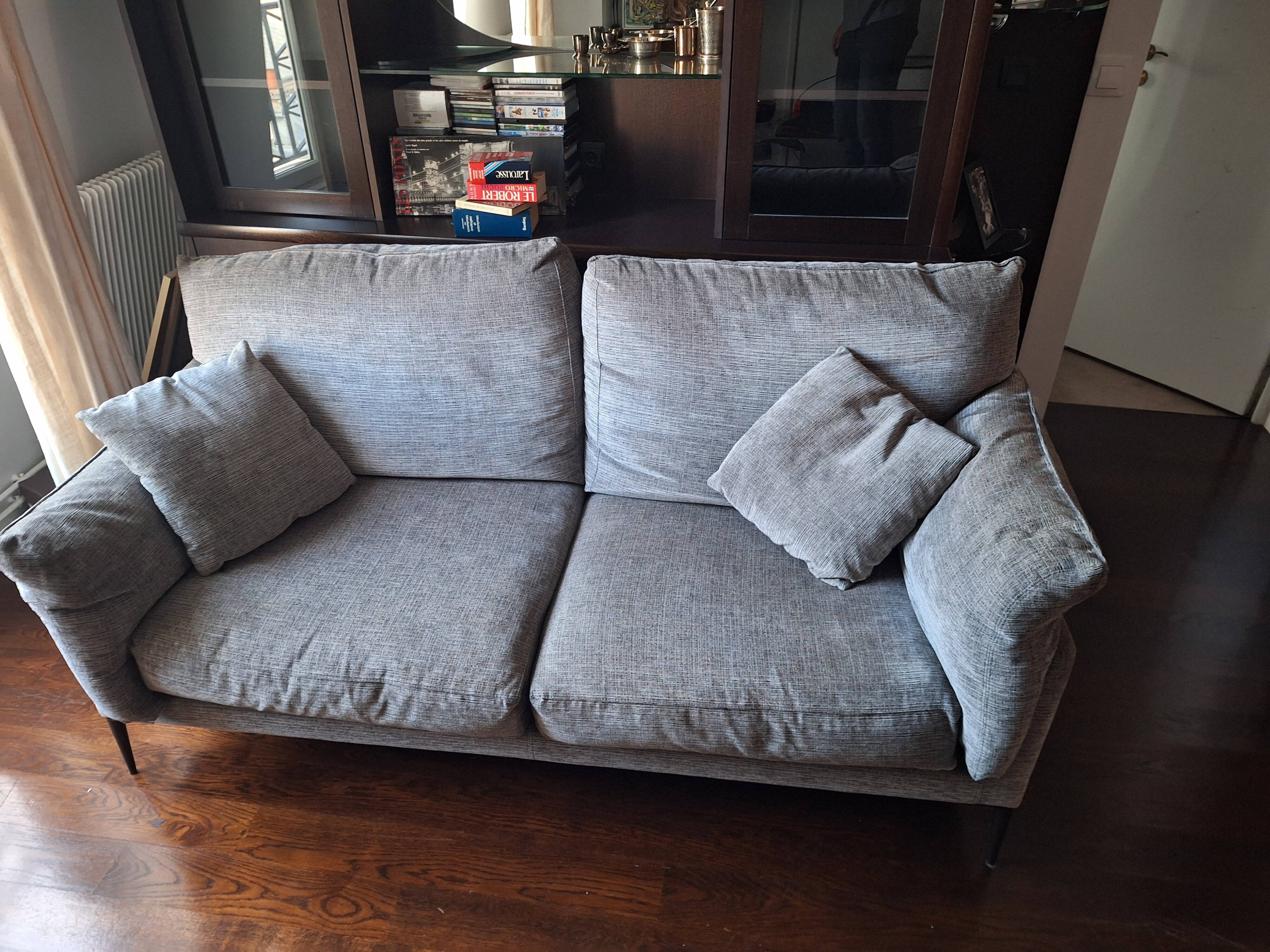 Canapé 2 places gris Duvivier