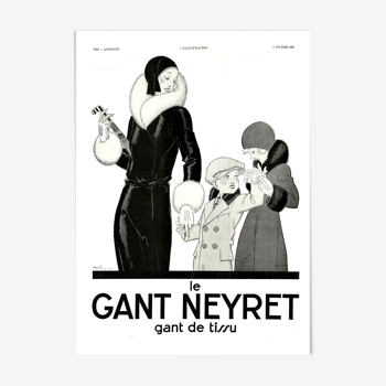 Vintage poster 30s Neyret Glove