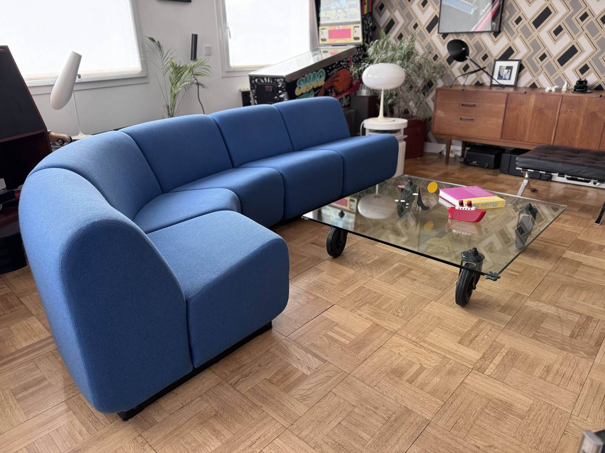 Modular vintage "tappo" bench from the 70s.