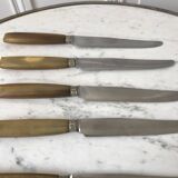 set of 8 horn knives from the 60s