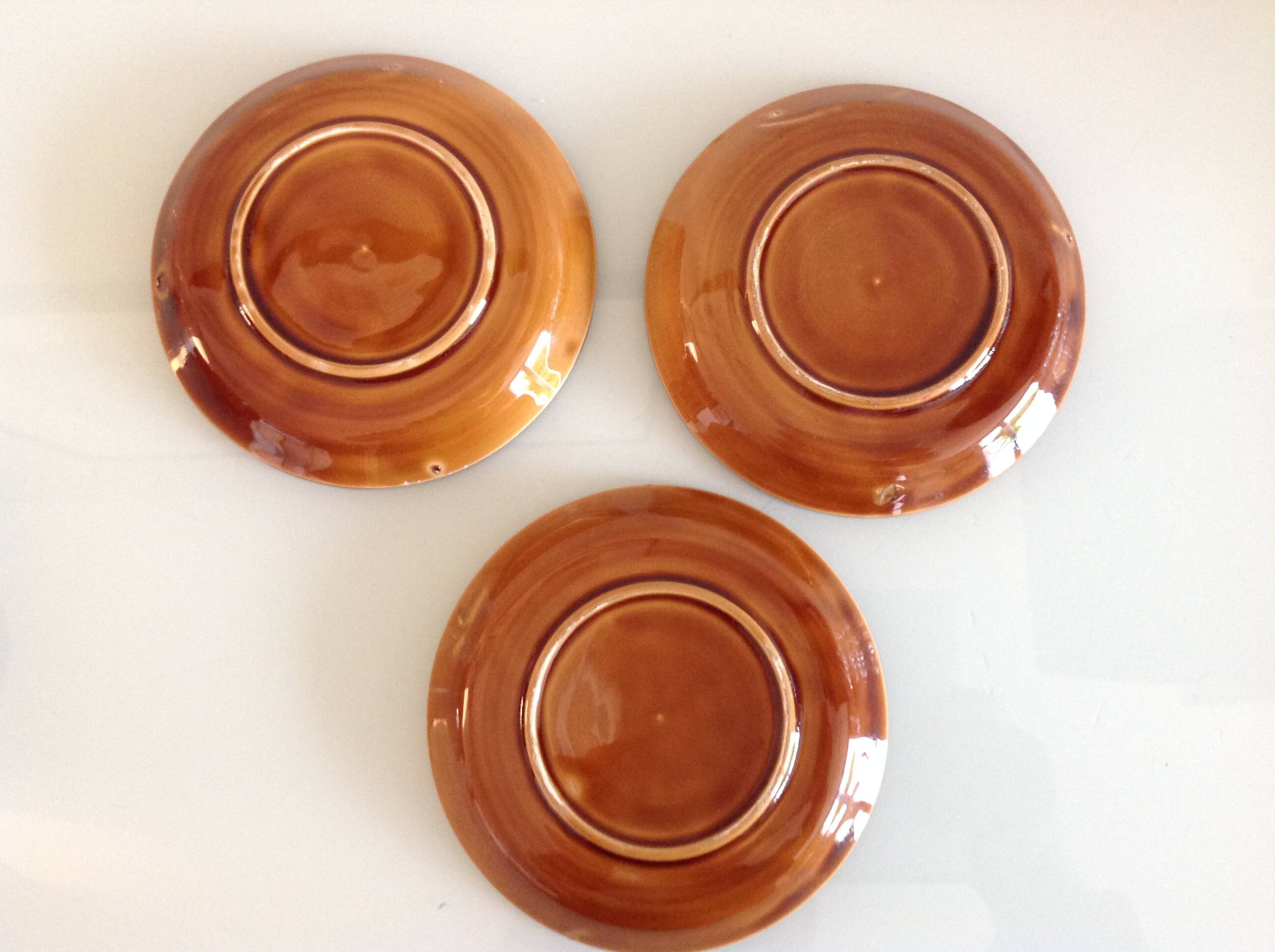 Hawaiian decor coffee service from the Sarreguemines faience factories / vintage 60s-70s