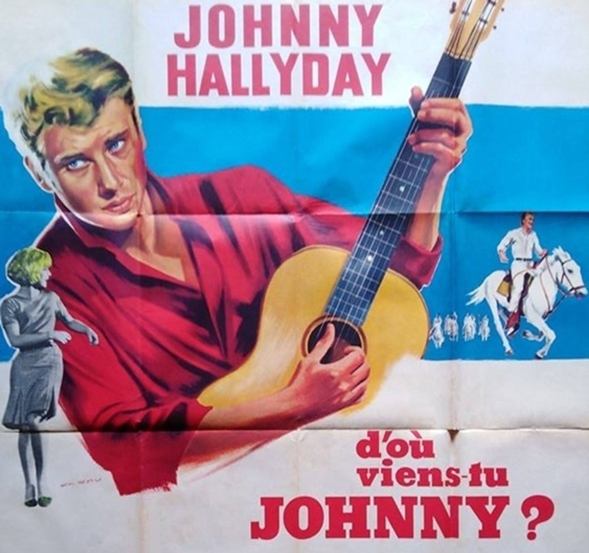 Original poster 1963 from where you come johnny model a 120x160 cm hallyday sylvie vartan