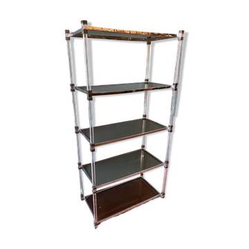 70s shelf in plexiglas and smoked glass